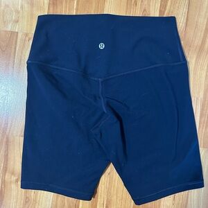 lululemon athletica Blue Bike Shorts with Mid-Thigh Length and Wide Waistband